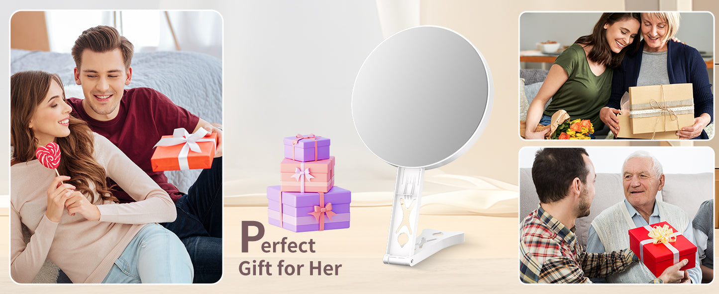 Magnifying Mirror 30X, Double Sided 30X /1X Large 5.5inch Travel Makeup Mirror, High Magnification Hand Mirror with Handle, Portable Magnified Mirror 30x with Stand for Precision Makeup Deep Cleaning