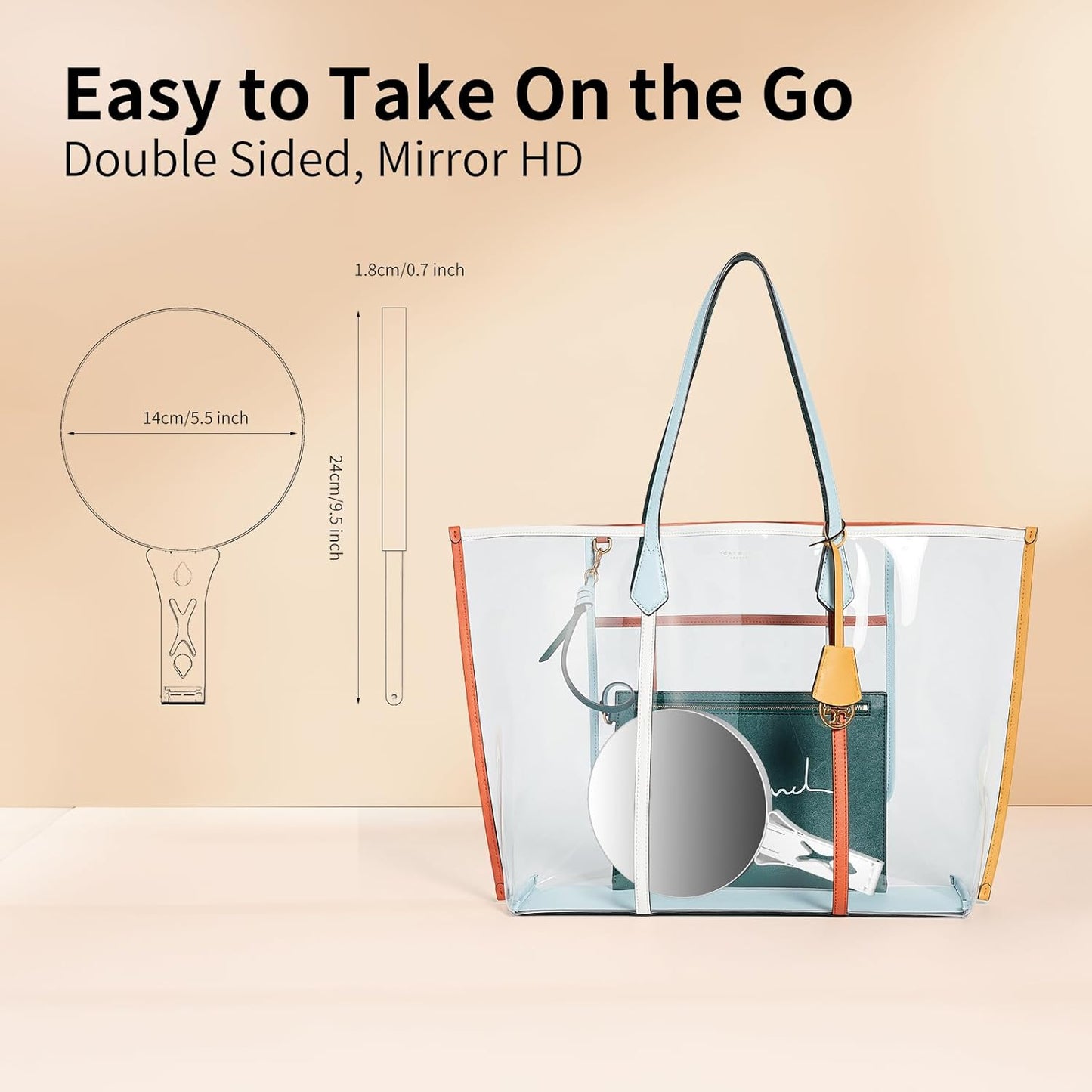 Magnifying Mirror 30X, Double Sided 30X /1X Large 5.5inch Travel Makeup Mirror, High Magnification Hand Mirror with Handle, Portable Magnified Mirror 30x with Stand for Precision Makeup Deep Cleaning