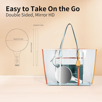 Magnifying Mirror 30X, Double Sided 30X /1X Large 5.5inch Travel Makeup Mirror, High Magnification Hand Mirror with Handle, Portable Magnified Mirror 30x with Stand for Precision Makeup Deep Cleaning